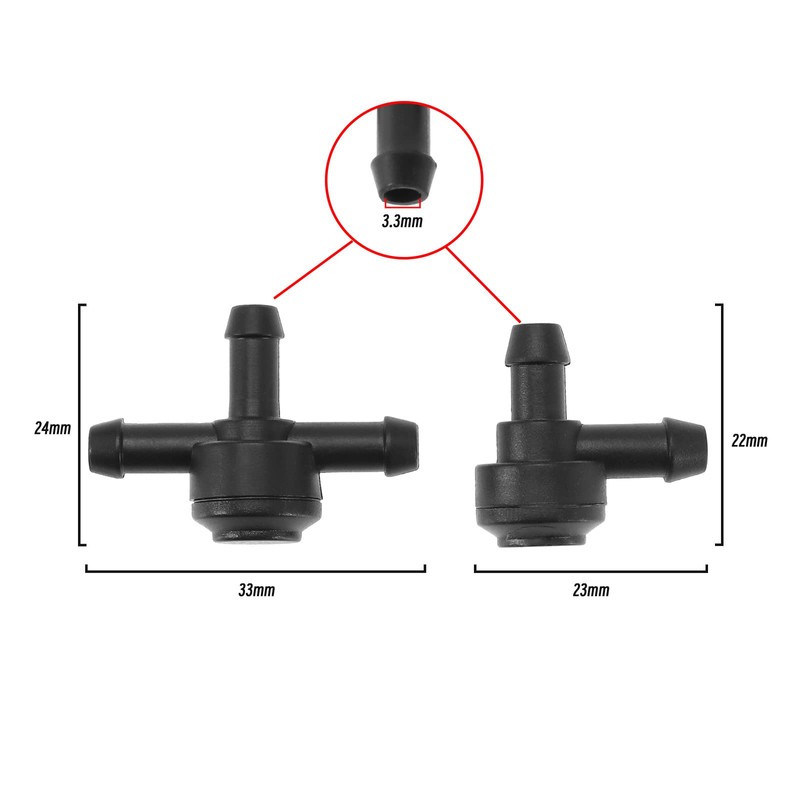 eMagTech 2PCS Car Windshield Washer Check Valve 2 Way &