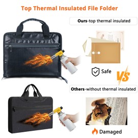 FRECOLSH Fireproof Expanding File Folder - 13 Pockets Accordion File Organizer - Important Document Organizer - Portable Document Storage Bag with Handle | Ideal for Letter & A4 Size Files