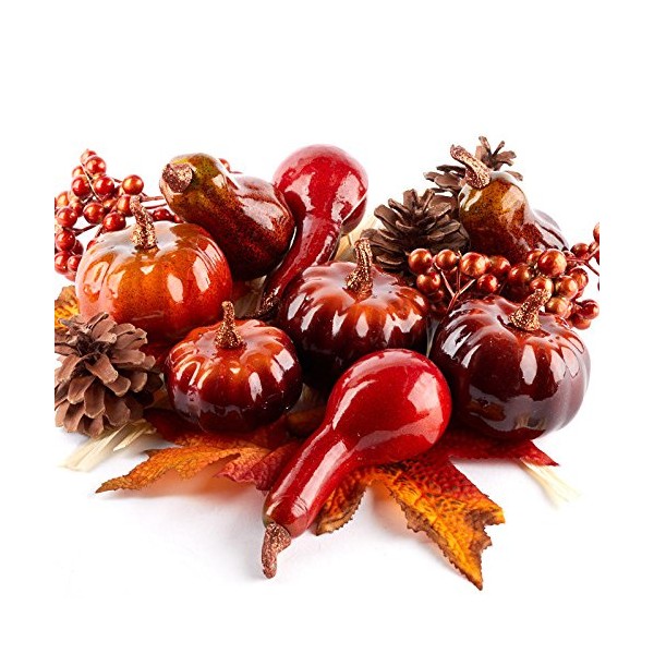 Autumn Pinecones, Raffia, Berry Cluster, Pumpkin and Gourd Kit, for