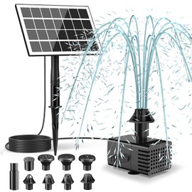 SZMP Solar Fountain Pump for Bird Bath,No Battery Solar Water Fountain 9.84ft Power Cord Outdoor Garden Decor