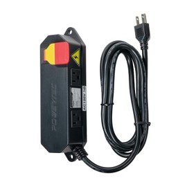 POWERTEC Dual Outlet Power Tool Safety Switch - 120V 15A Paddle Switch with Key Lock, for Router Tables, Table Saw, Drill Press, Disc Sander, Vacuum (72009)