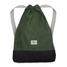Backpack Gym Bag Cotton Canvas Bag Sport Women Men Children, Green