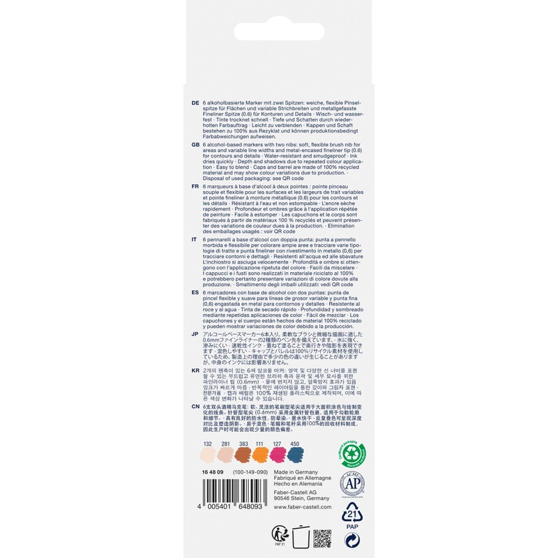 Faber Castell Goldfaber Sketch Manga 164809 Marker Pens with Brush