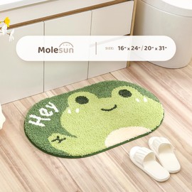 Cute Frog Bath Mat, Extra Soft Absorbent Bath Rug, Non-Slip Comfortable Bathroom Rug, Carpet for Tub, Shower, Bath Room, Machine Wash Dry, 20"x31", Frog