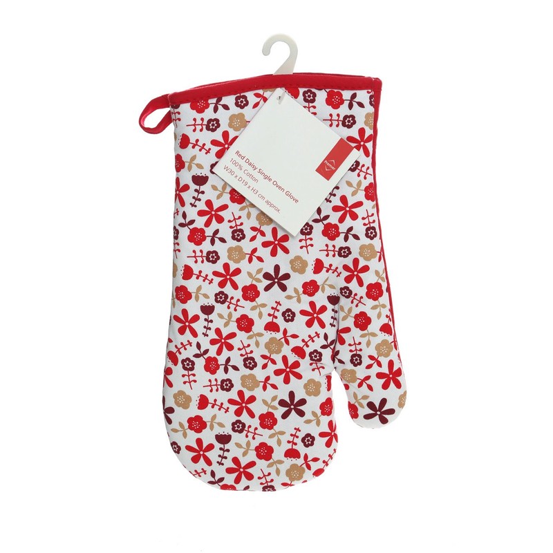 Premier Housewares Daisy Single Oven Glove - Red