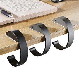 YONHTUTU 3 Pcs Purse Hook for Table, Purse Hangers for Desk Black, Purse Holder for Table, Hanging Hooks for Hanging Heavy Duty, Bag Hanger for Handbag, Purse Hangers for Closet