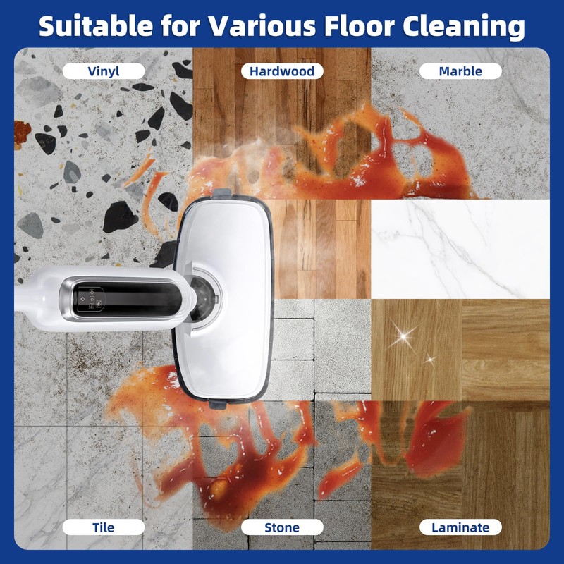 LOVECO 4 Pack Steam Mop Pads + 4 Microfiber Small
