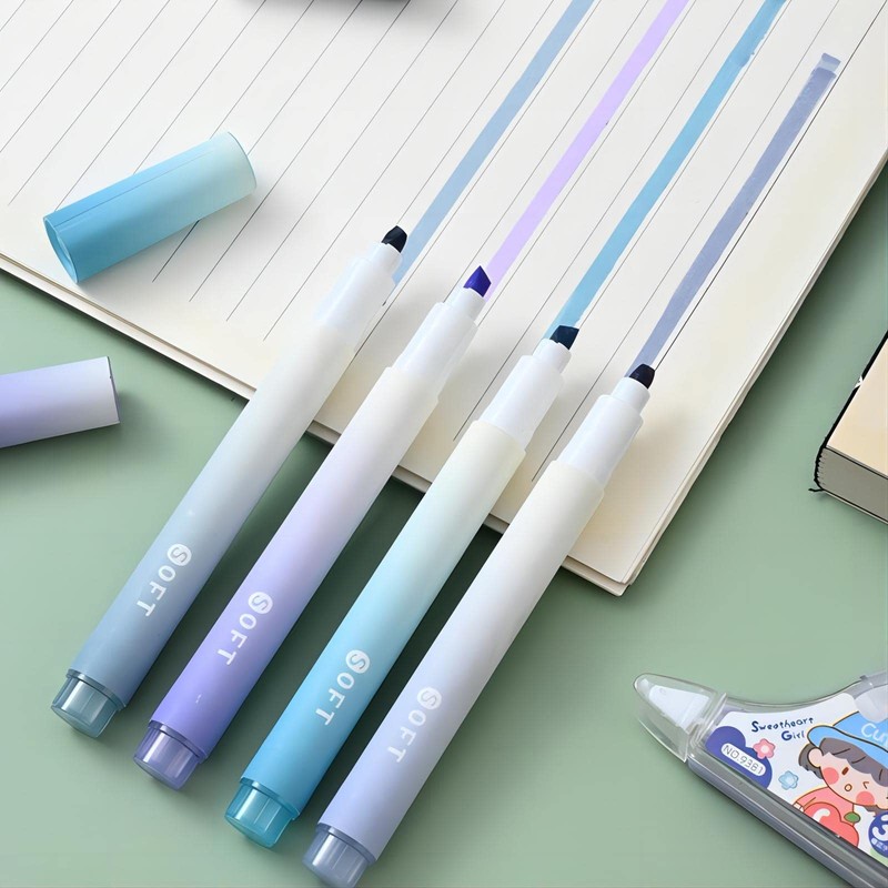 12 Pcs Aesthetic Highlighters, Surligneur, Pastel Highlighters Markers with Soft