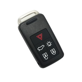 BROVACS Replacement Key Shell + Uncut Blank Emergency Operations Key Compatible with Volvo 5 Button Smart Key Shell for Keyless Access PG789A