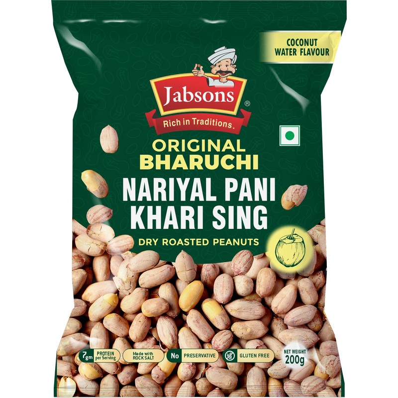 Jabsons - Bharuchi Roasted Peanuts with Coconut Flavor (Khari Sing),