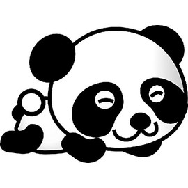 NI696 Cute Panda Decal | 5.5-Inches Wide | Premium Quality Black Vinyl Decal