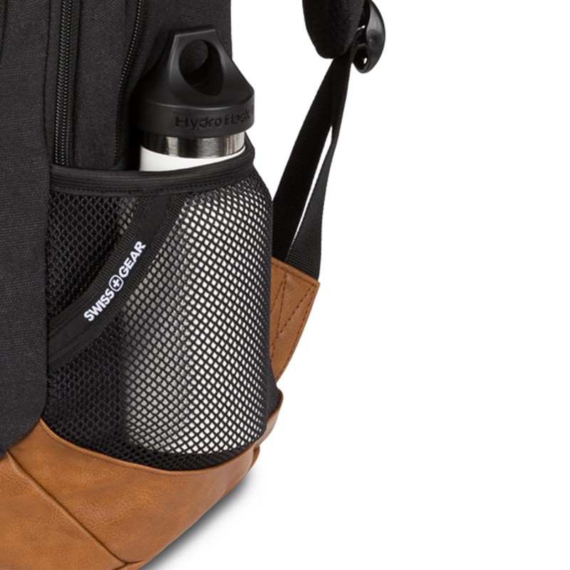 SwissGear 5505 Cecil 16” Laptop Backpack Black Canvas/Brown – Daily