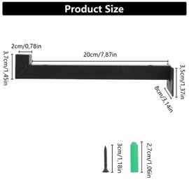 SHUSS4 Pcs Industrial Black Floating Shlef Brackets 20cm Retro Wall Mounted Square Shelf Supports