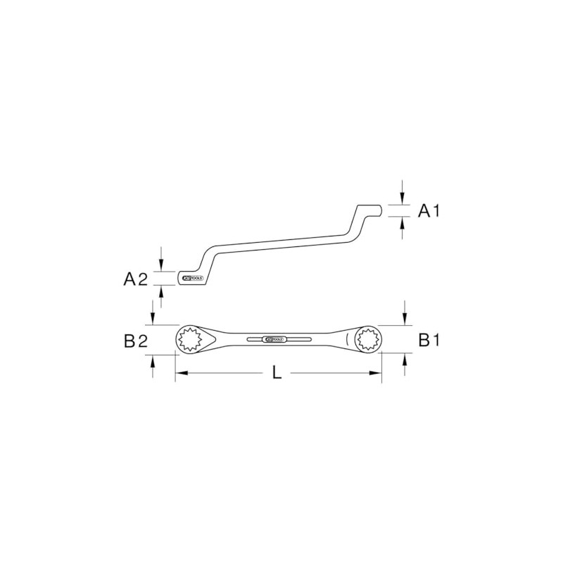 KS Tools 517.0845 Classic Double Ring Spanner Offset 12 x