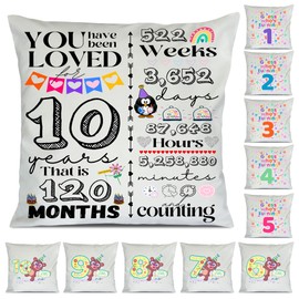 SAMAR 10 Years old Birthday gift idea, Cushion cover pillow 41x41cm size with filling insert printed both sides, Machine washable and iron friendly for boys and girls 10th birthday
