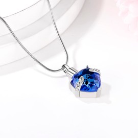 RIMZVIUX Heart Urn Necklace for Ashes Pet Urns for Ashes Crystal Cremation Jewelry for Ashes Dog Cat Urns My Best Friends