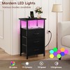 Vagusicc Night Stand Set 2 with Charging Station, LED Nightstand
