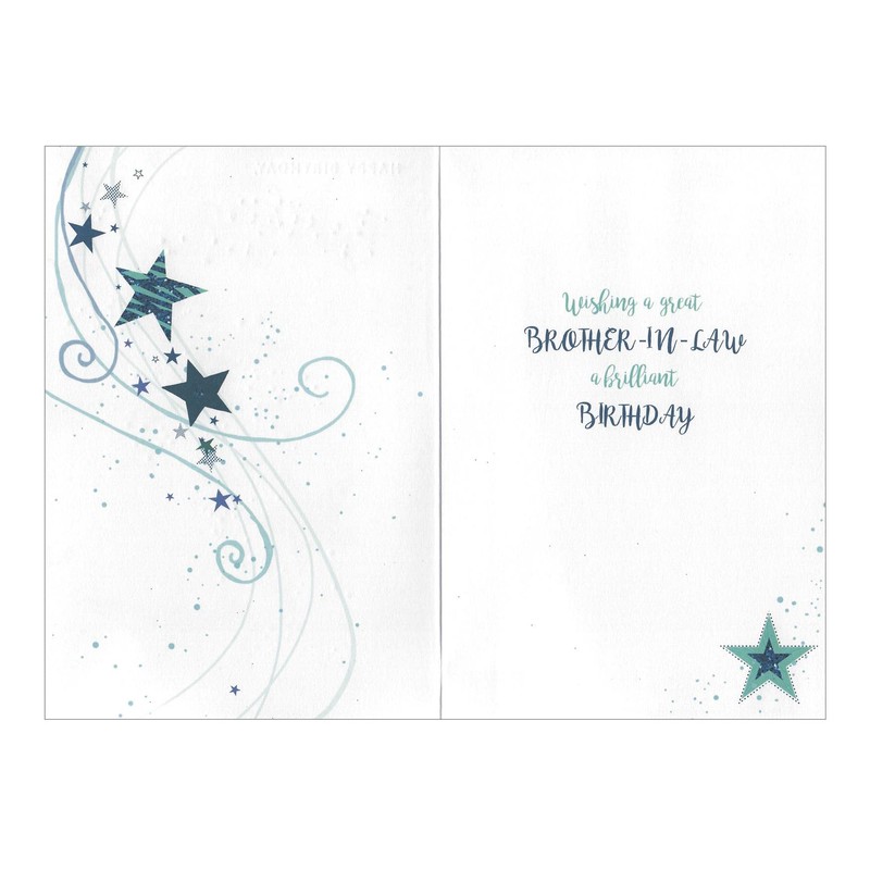Brother in Law Birthday Card - Multi Colour Text 7.5"