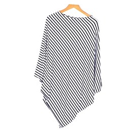 SHOWERORO Breastfeeding Cover Scarf for Cover for Stroller Stretchy Shawl Sun Protection for Girls Boys Black Striped Cover Scarf