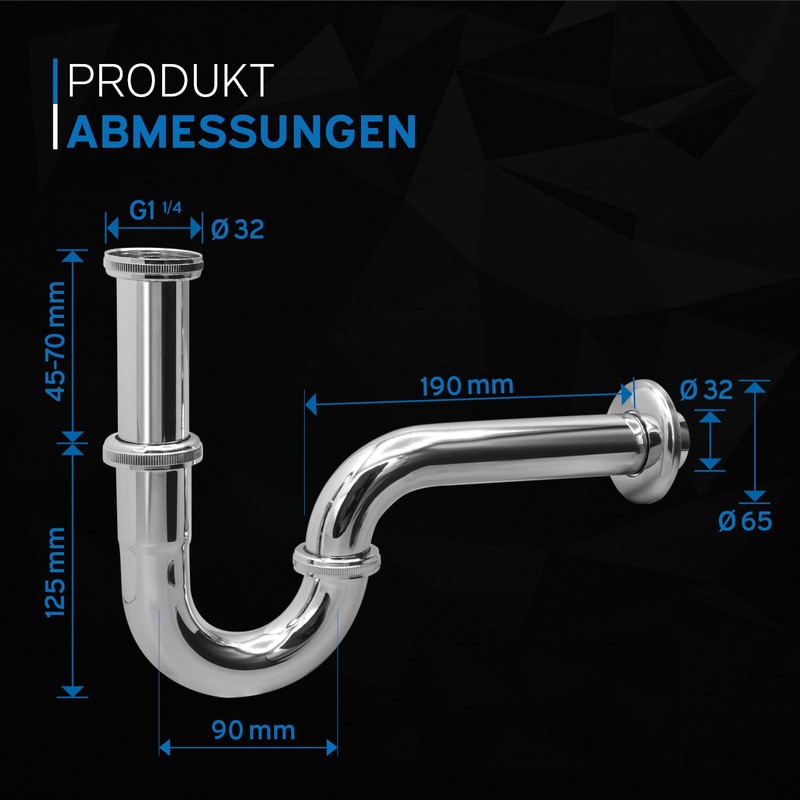 kör4u Universal Sink Siphon Drain Fitting with Odour Trap Including