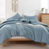 ROSGONIA California King Comforter Set Dusty Blue, 3pcs (1 Boho