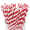 Paper Straws 30Pcs/50Pcs Pack Red and White Stripe Biodegradable Drinking,