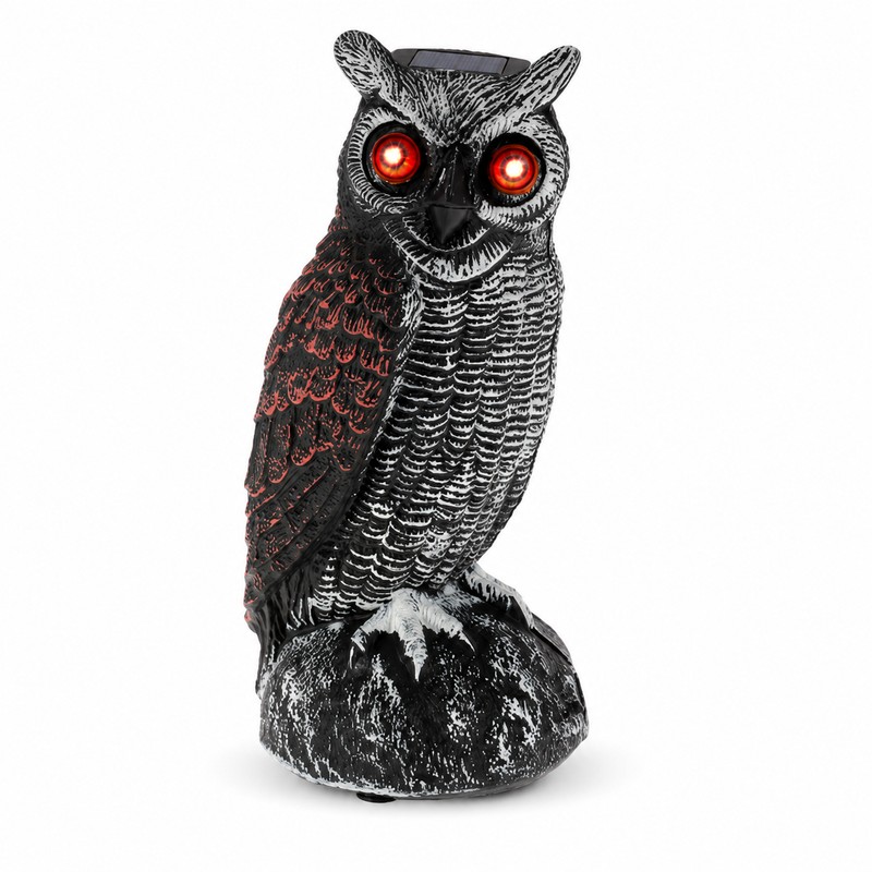 Solar Owl Bird Deterrent for Garden Protection – Waterproof Decoy