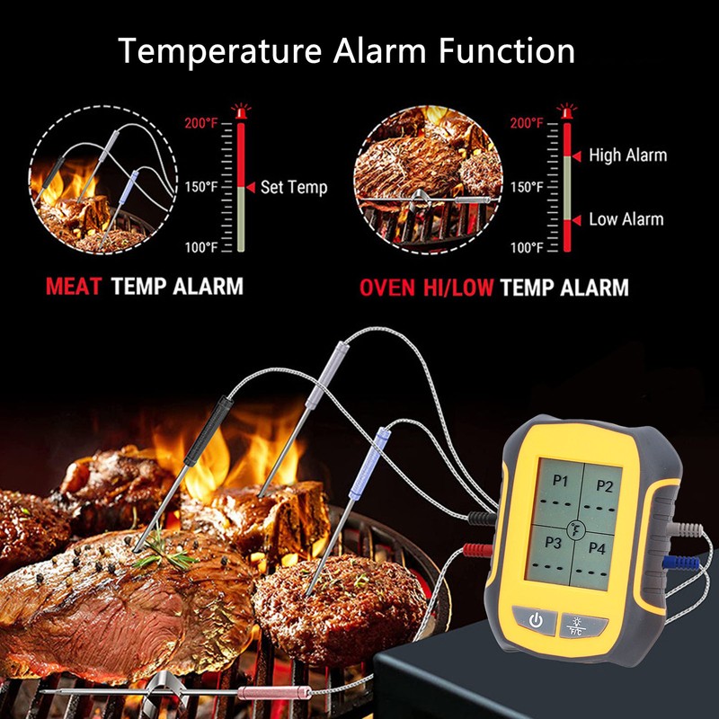 Digital Cooking BBQ Thermometer ABS Wireless Oven Food Smoker Thermometer