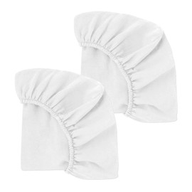 2 Pack Moses Basket or Pram Fitted Sheets Adjustable Muslin Replacement Fitted Sheet for Pram Moses Clothes (White)