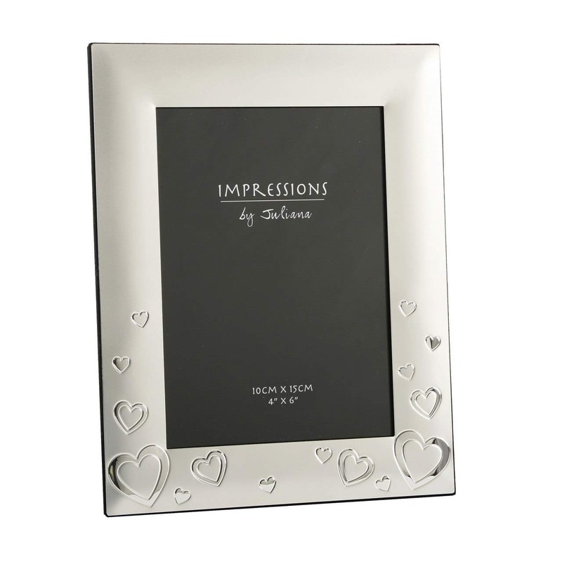 Silver Plated Hearts Design Photo Frame