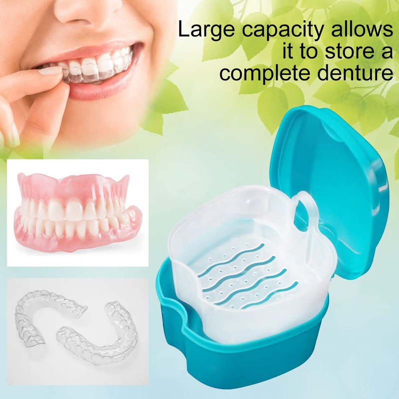 Denture Case Denture Bath Case Cup Box Holder Storage Soak