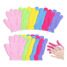 12pares Guantes Exfoliantes Ducha Baño Body Spa Fibra Unisex