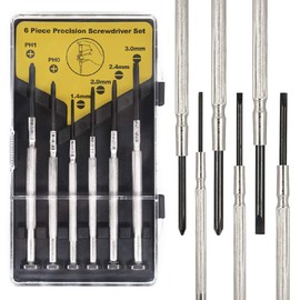 BEADNOVA Eyeglass Screwdriver Mini Screwdriver Set Watch with Case Screwdriver Kit Small Screwdriver for Eyeglasses Jewelry Watch Repair DIY (6pcs)