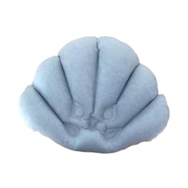 ＫＬＫＣＭＳ Inflatable Bath Pillow Shell Shaped Suction Cup Bath Cushion Neck Support Pillow for SPA, Blue