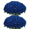 LFF 50 Pcs Blue Fake Roses, Roses Artificial Flowers with