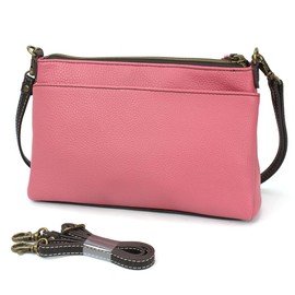 CHALA RFID Protected Vegan Leather Deluxe Crossbody Bag with Adjustable Straps - Flamingo Group - pink