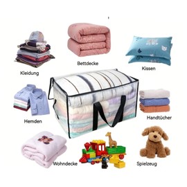 Mesiria 6 Pack Clear Clothes Storage Bags Water Resistant Thickened Storage Bag, 91L Large Foldable Packing Boxes Wardrobe Organiser Moving Bags for Bedding Clothes Blanket Duvet Toys