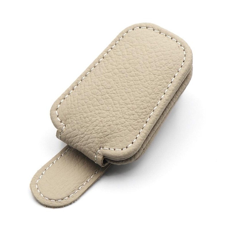 Sunglass Holder for Car Visor Magnet Leather Car Sunglasses Holder