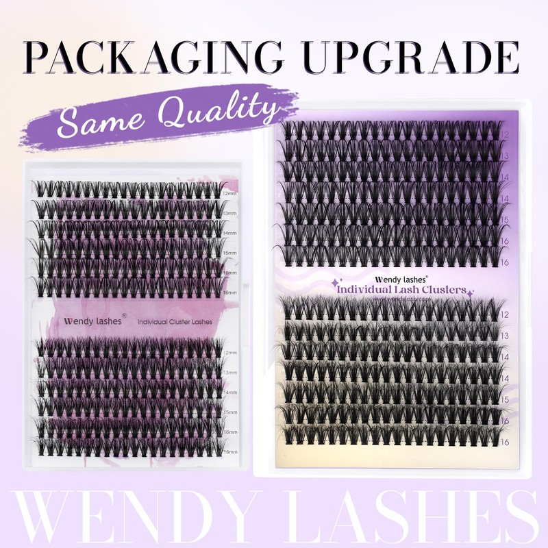 Cluster Lashes Extensions Natural 12-16mm Mixed 30D+40D Soft Reusable Individual