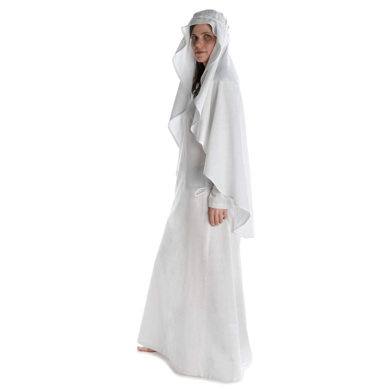 HEMAD Medieval Veil Bird Cotton White Black Garment LARP, White