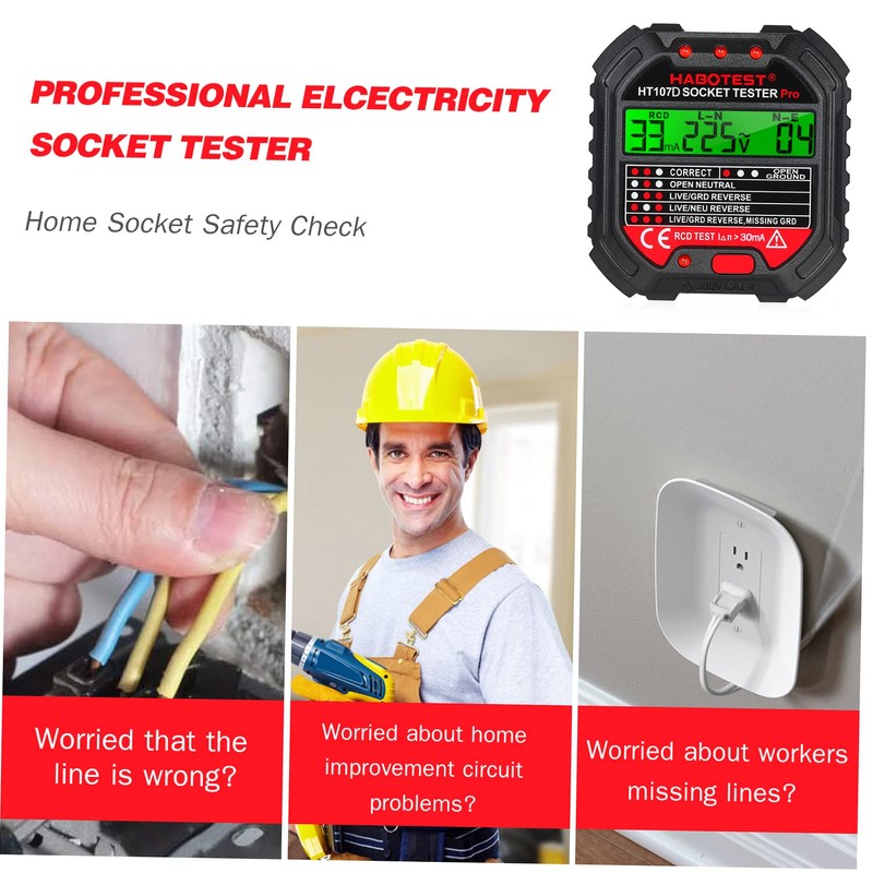 KKnoon Socket Tester with Voltage Display 90-250 V Socket Tester
