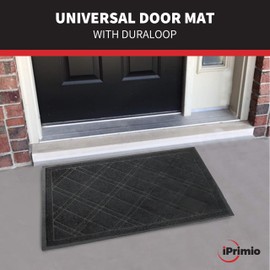 SlipToGrip Universal Door Mat, Plaid Design - Grey, 42x 5 - No Slip, Durable and Washable, Outdoor and Indoor Floor Welcome Mat Door Mat Entry - Rug for Garage, Patio, Front Door, Dust Absorbent, 2pk