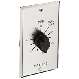 NSI TORK C560M Spring-Wound In-Wall Twist Timer with Commercial Style Metal Plate and 60-Minute Length for Automatic Shutoff of Motors or Lights