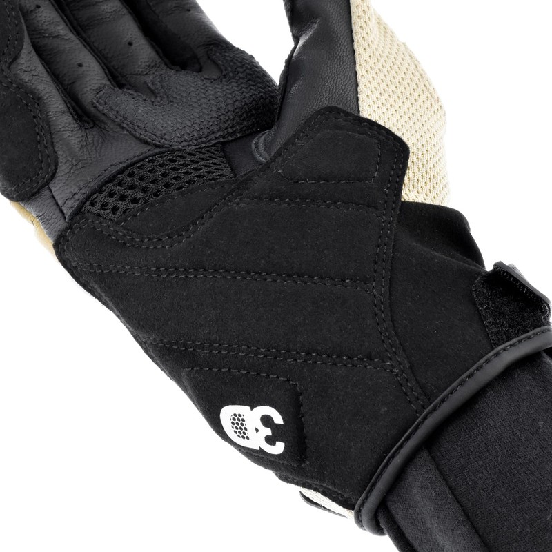Komine GK-224 Carbon Protective Leather Mesh Gloves for Motorcycles Beige