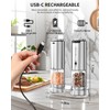 CIRCLE JOY Electric Salt and Pepper Grinder Set Stainless Steel