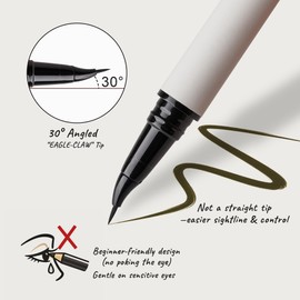 Curved Tip Brown Liquid Eyeliner Pen for Light Hair (Mocha Muse)