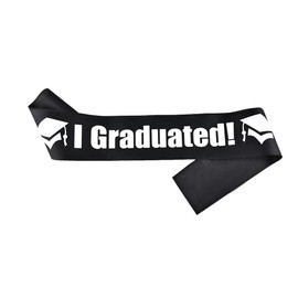 I Graduated Sashes Senior 2025 Party Decorations Class of 2025 Grad Sash Supplies for Women Men Graduation Gifts for She Him, Silver