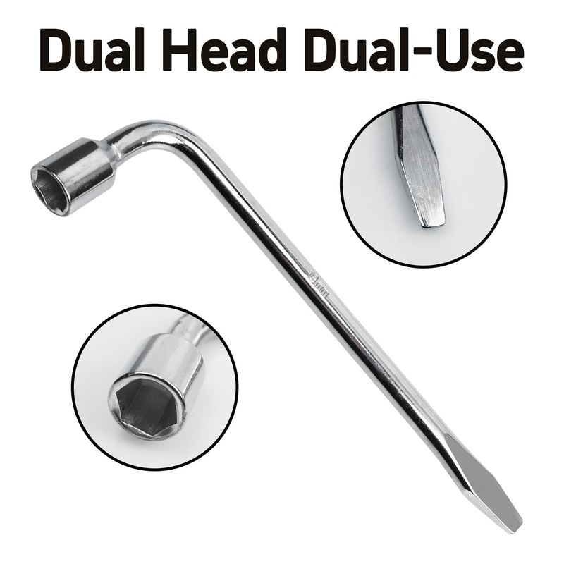 AUXBC 19mm Car Spare Tire Lug Wrench, Heavy Duty L-Type
