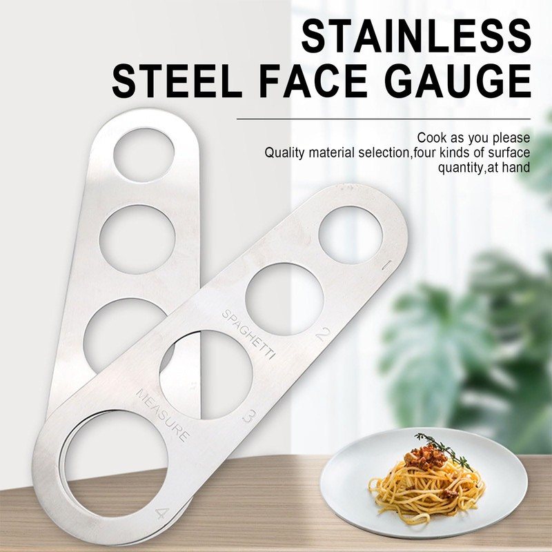 UILYNIU 3 Pcs Spaghetti Measurer Tool, 4 Holes Stainless Steel