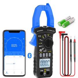 Bluetooth Clamp Meter, INFURIDER YF-7200APP Current Clamp Multimeter Clamp Meter with TRMS 6000 Counts Auto Ranging Clamp Multimeter for AC/DC Voltage/Current/Resistance/Capacitance/Temperature Test